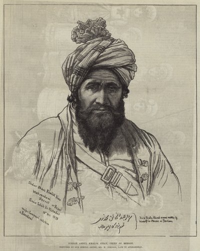 Sirdar Abdul Khalik Khan, Chief of Bezoot by William Crimea Simpson